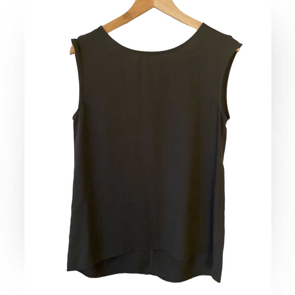 Halogen - Open Back Woven Sleeveless Blouse - Gray - Size XS